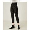 Famecoco范可儿条纹西裤小脚毛呢裤F188GA048 商品缩略图2