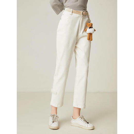 Famecoco范可儿高腰显瘦时尚百搭长裤小脚休闲裤F198GA002 商品图3