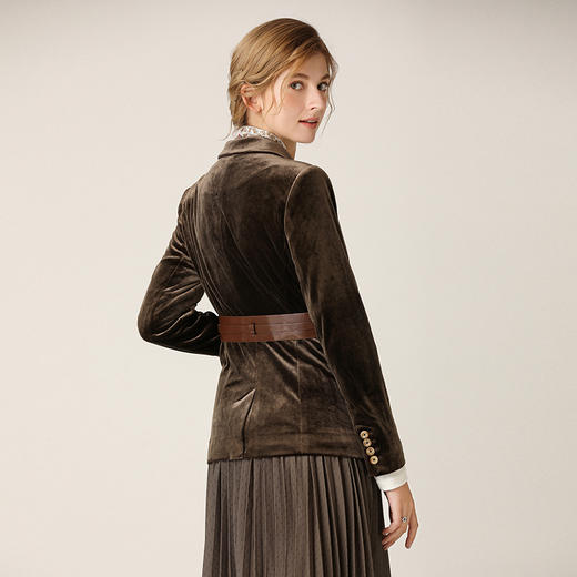 famecoco范可儿西装外套女秋装新款纯色收腰显瘦外套女F201AB013 商品图1