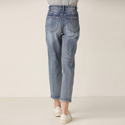 famecoco范可儿直筒裤宽松破洞百搭牛仔裤F201GA006 商品图1