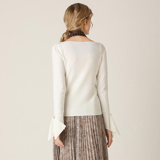 Famecoco范可儿针织衫秋装女显瘦修身打底衫套头上衣F201DB007 商品图1