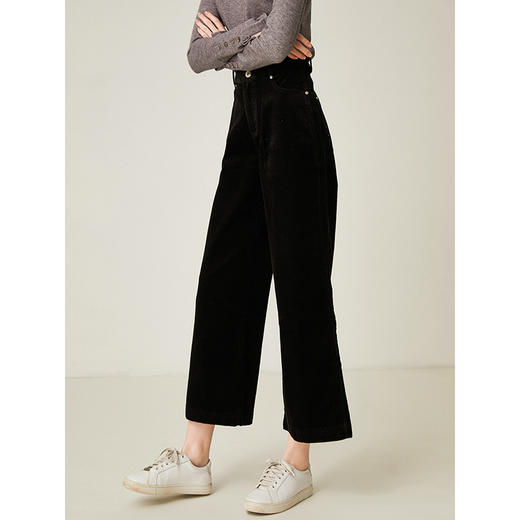 famecoco范可儿阔腿裤显瘦百搭九分裤休闲裤F178GA103 商品图3