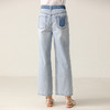 famecoco范可儿牛仔裤高腰阔腿显瘦百搭牛仔裤长裤女F203GA019 商品缩略图1
