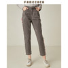 famecoco范可儿休闲牛仔裤直筒宽松灰色长裤F185GA132 商品缩略图2