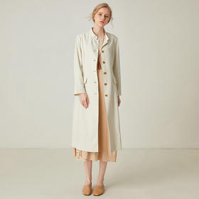 famecoco范可儿风衣外套2020春英伦文艺长外套开衫女F191AB013