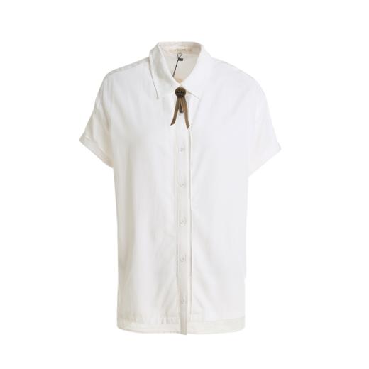 famecoco范可儿2020夏季新款显瘦正装立领开叉衬衣女F203BA023 商品图4