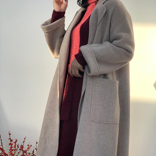 【à perles】超细纯羊绒，水波纹， 双面手工羊绒大衣，经典浴袍款！！ ！想要高级体验的你必收！！ 商品图8