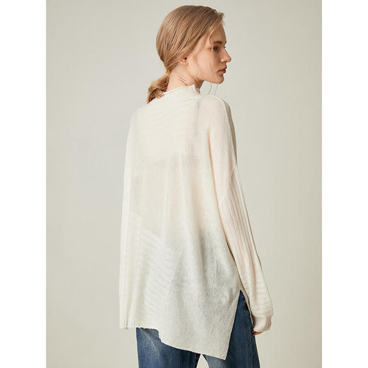 famecoco范可儿慵懒风秋季毛衫薄款女长袖宽松外穿上衣F195DB021 商品图1