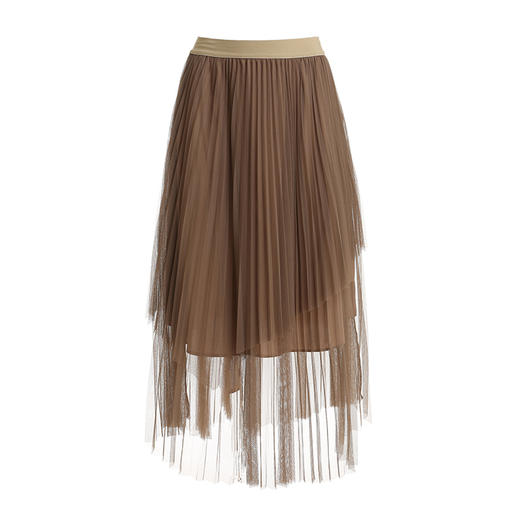 famecoco范可儿半身裙百搭高腰a字不规则网纱女F203HA015 商品图4