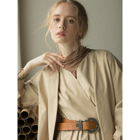 famecoco范可儿赫本风复古连衣裙两件套气质收腰套装F195EA004