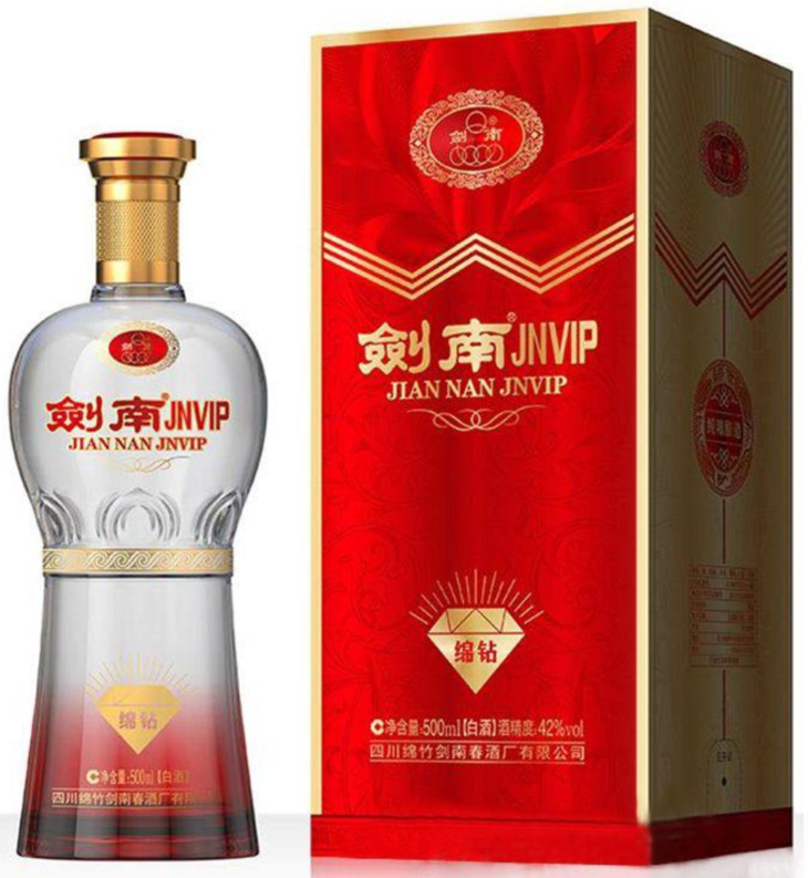 y劍南春酒廠出品 劍南jnvip綿鑽 濃香型52度 500ml