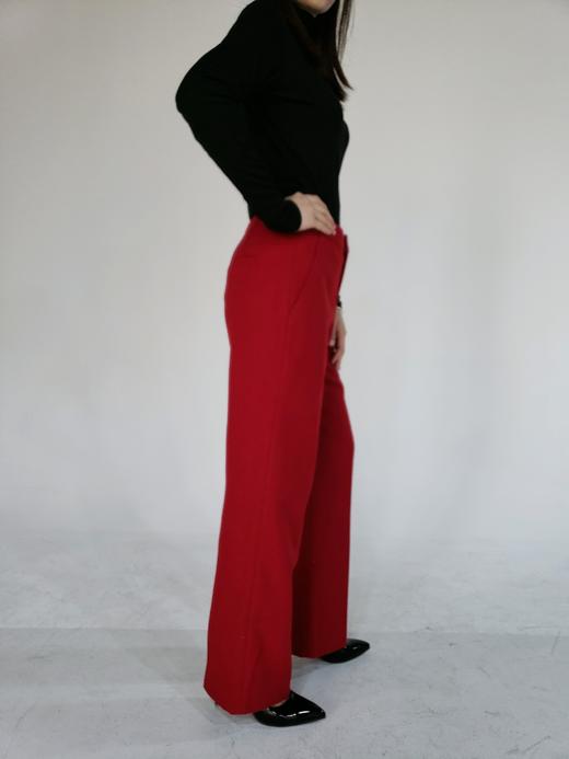 臣禾 深红色直筒西裤9203061876 商品图3