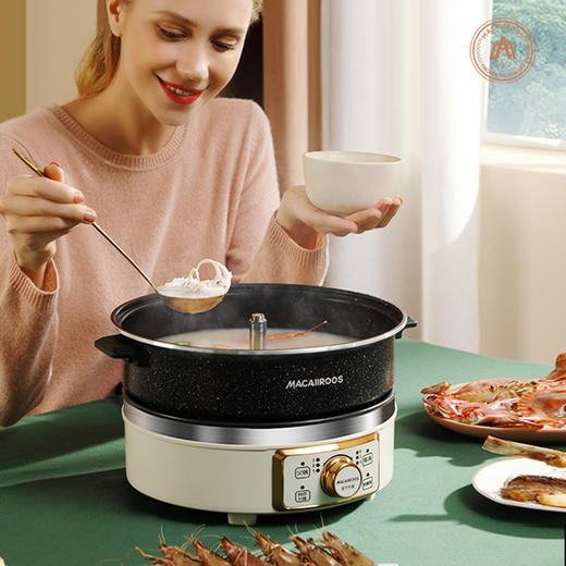 迈卡罗升降火锅智能全自动电热锅多功能蒸煮一体家用电火锅MC-HG160A 商品图5