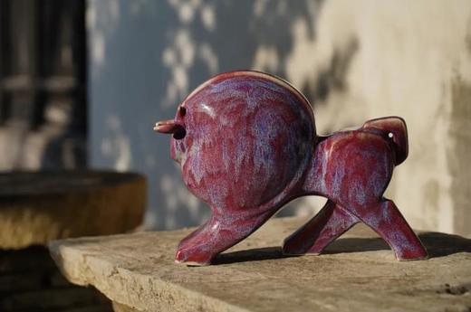 全彩窑变美林牛摆件 商品图0