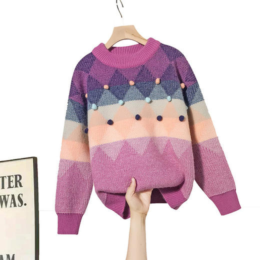 【女童加绒加厚毛衣秋冬新款】2020儿童中大童打底针织衫宽松毛线衣 商品图6