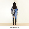 JUDYHUA 蓝白提花手工曲线中长款针织毛衣连衣裙 商品缩略图3