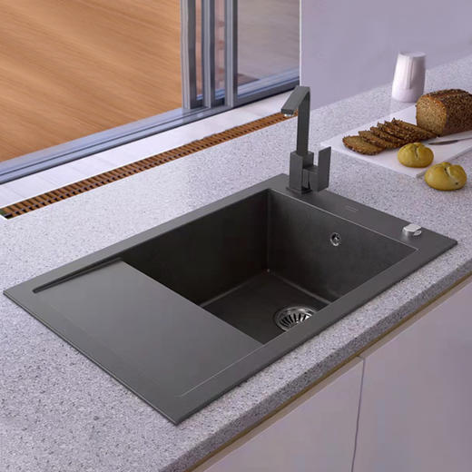 石英石大单槽-雅黑/雅白 78*50【物流到付】 商品图0