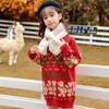 【女童潮款红色毛衣连衣裙】2020年新款毛衣女童新年毛衣儿童毛衣裙欧美 商品缩略图3