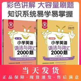 正版 全2册金英语小学英语语法与词汇2000题 讲解篇+练习篇 附详解  小学英语通用版本 小学英语语法与词汇提高用书