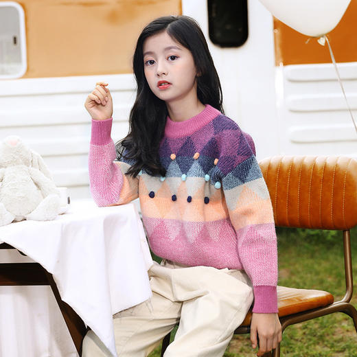 【女童加绒加厚毛衣秋冬新款】2020儿童中大童打底针织衫宽松毛线衣 商品图8