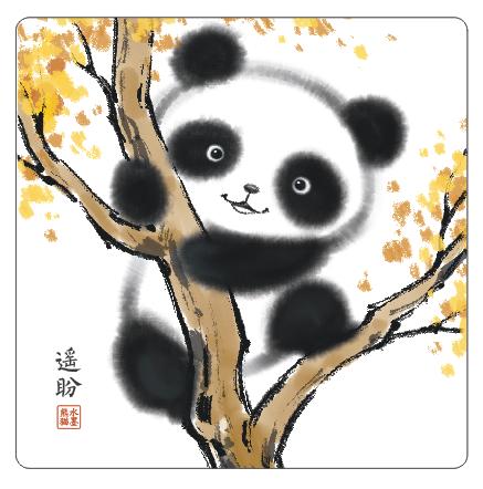 熊猫爱游丨软木杯垫 商品图0