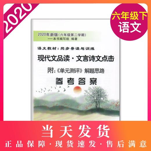现货2020年新版 6年级下/六年级下册 第二学期 现代文品读·文言诗文点击 附：单元测试 解题思路 参考答案 上海二期课改语文教材 商品图0