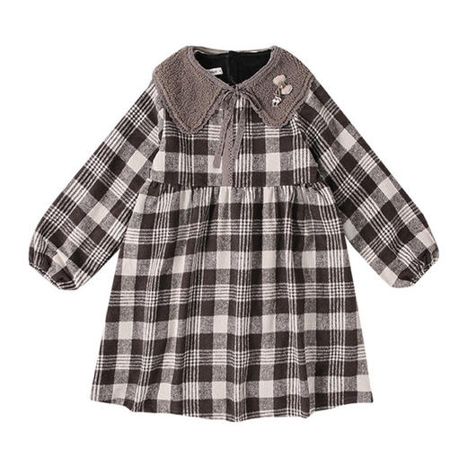 【女童法式复古公主裙】秋冬毛呢格子裙女打底裙子内搭女秋冬连衣裙 商品图5