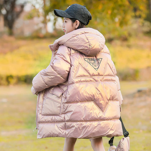 【秋冬新款韩版宽松女童棉服中长款】棉袄女2020年学生面包服中大童中长款 商品图1