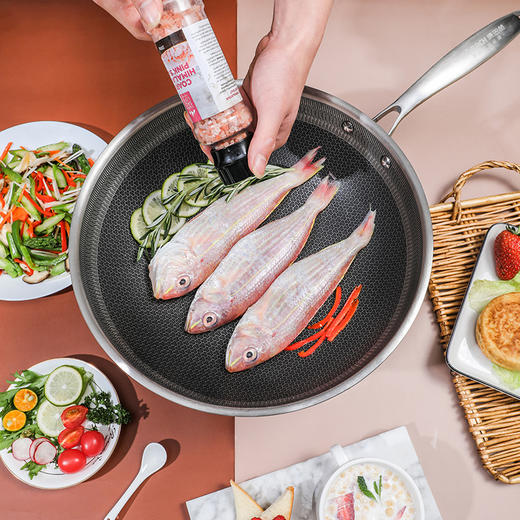 康巴赫双面花纹不锈钢炒锅 商品图3