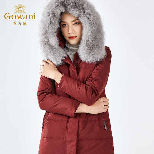 乔万尼冬季羽绒服中长款气质显瘦保暖大毛领外套EB4T160 商品图2