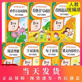 人教统编版2年级下册/二年级第二学期语文课堂同步专项训练 看拼音写词语看图说话写话阅读理解课文填空字词句古诗词训练 小学教辅