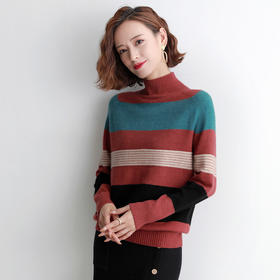 AHM  xyz6348洋气新款宽松百搭外穿条纹冬装针织