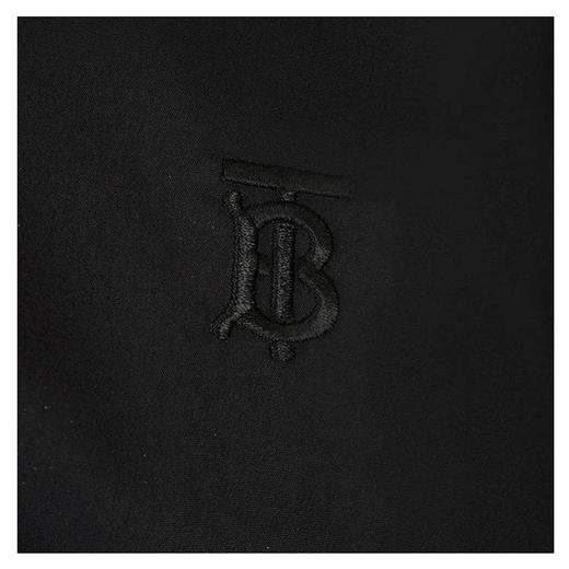 【一】BURBERRY 巴宝莉 男士修身剪裁专属标识装饰弹力棉府绸长袖衬衫 黑色 8032305 A1189 商品图2
