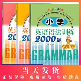 小学英语语法训练2000题 基础+提高版+进阶版全3册 三四五六年级小学英语知识大全小升初阅读理解小学英语训练 课外英语阅读书