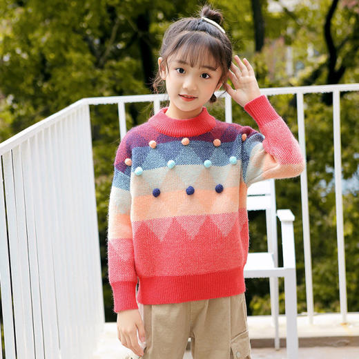 【女童加绒加厚毛衣秋冬新款】2020儿童中大童打底针织衫宽松毛线衣 商品图4