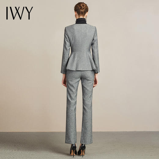 IWY/高端复古灰色西装套裤女职业西服正装204009CP1 商品图3