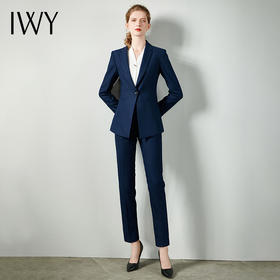 IWY/藏青色职业装西服西装正装套装女商务通勤干练修身CP10351
