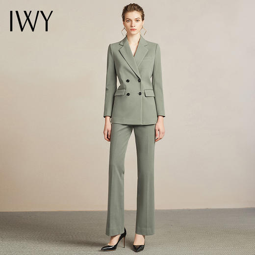 IWY/橄榄绿商务英伦风职业装西服西装套装裤女修身百搭工作服204026C1+P6 商品图0