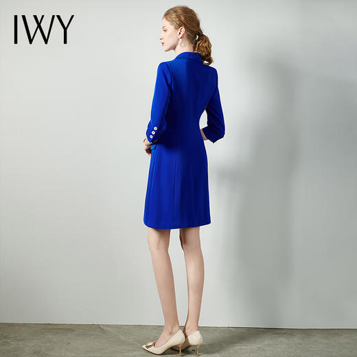 IWY/蓝色修身连衣裙套裙女职业商务通勤Q03 商品图3