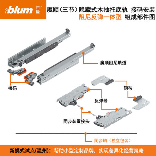 魔顺全拉三节托底轨【木抽导轨系列】 商品图9