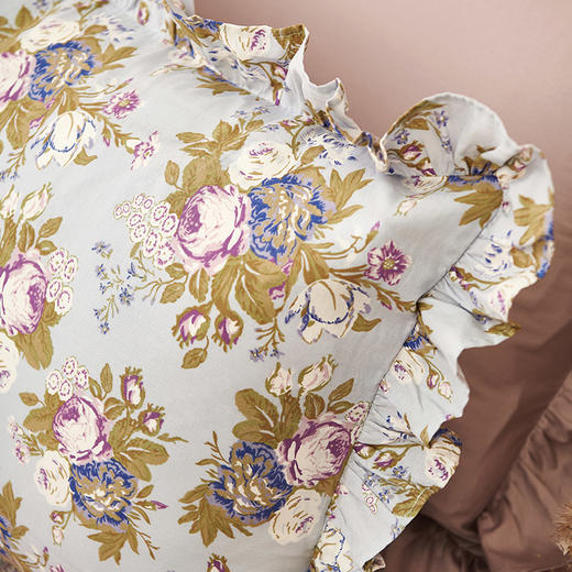 法式玫瑰花边枕单人助眠舒适家用高枕亲肤柔软棉麻护颈枕 商品图1