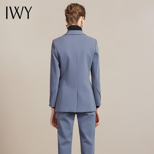 IWY/简约时尚蓝色通勤百搭西服西装套装女职业商务休闲干练工作服204025C1P1 商品图3