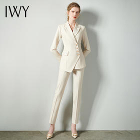 IWY/美容院高端白色西服西装套装女职业商务单排扣干练面试正装CP10407