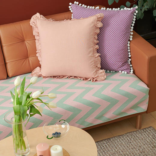 拼色沙发巾双面防滑全盖北欧盖巾垫罩纯棉四季通用美式盖布轻奢布艺 商品图2