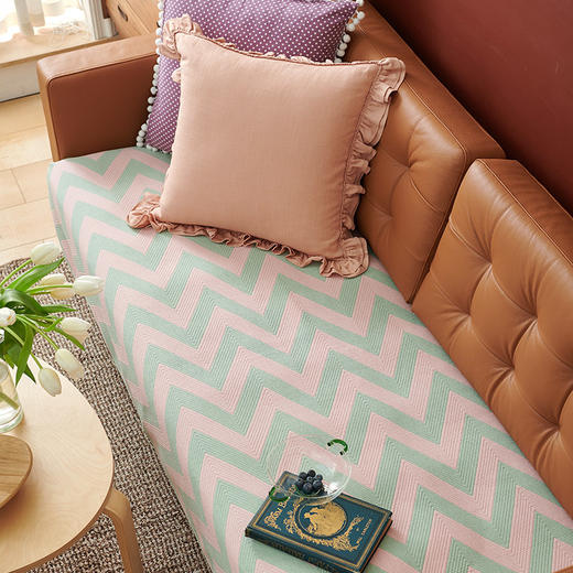 拼色沙发巾双面防滑全盖北欧盖巾垫罩纯棉四季通用美式盖布轻奢布艺 商品图3