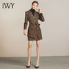 IWY/复古设计感黑咖格子西装套装女职业商务干练百搭气质204028Q1S1 商品缩略图4