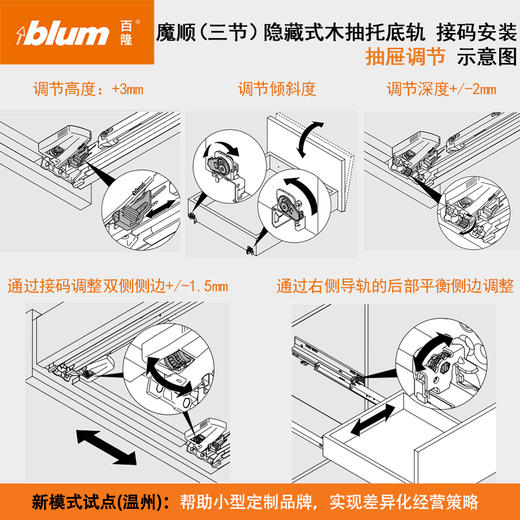 魔顺全拉三节托底轨【木抽导轨系列】 商品图11