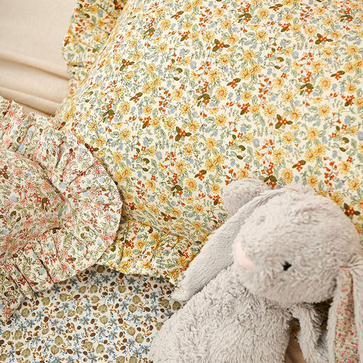 碎花系列花边枕头带枕套纯棉护颈枕柔软可水洗成人低枕 商品图2