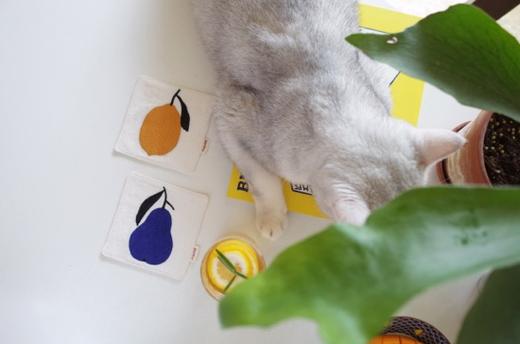 亚麻刺绣杯垫 商品图0