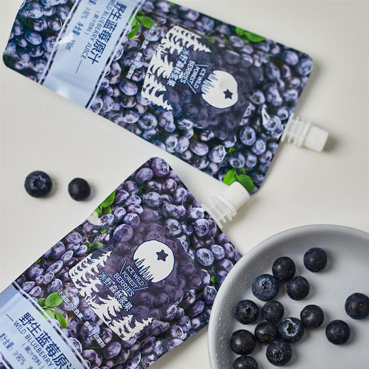 野生蓝莓原汁冰野森林果浆无添果汁饮料300ml *6袋蓝莓汁整箱包邮 商品图4